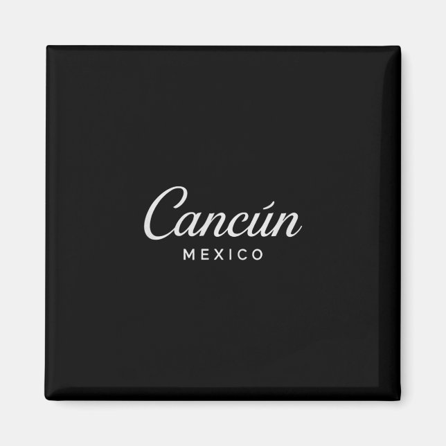 Cancun Mexico Retro Vacation Sunset Pyramid Trip R Magnet (Front)