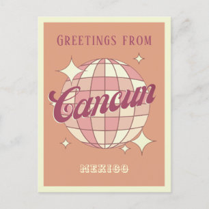 Cancun Mexico Retro Vintage Party Postcard