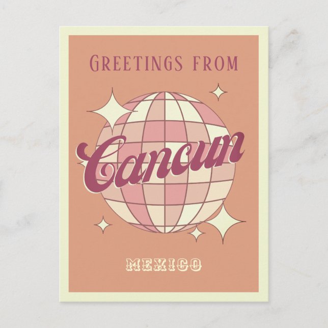Cancun Mexico Retro Vintage Party Postcard (Front)