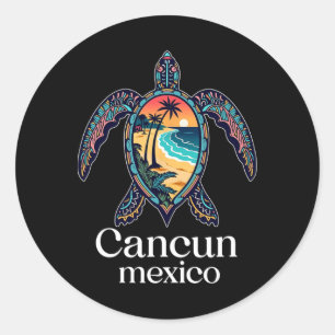 Cancun Mexico Souvenir Family Matching Vacation Ca Classic Round Sticker