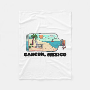 Cancun Mexico Souvenir Family Matching Vacation Ca Fleece Blanket