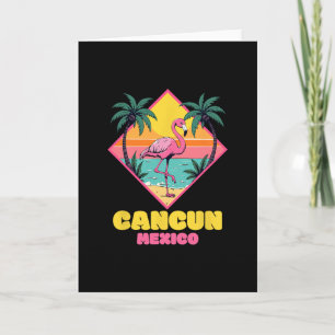 Cancun Mexico Souvenir Flamingo Family Matching Ca Card