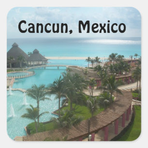 Cancun Mexico Square Sticker