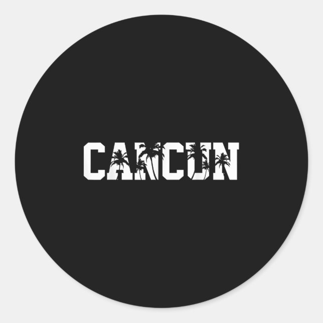 Cancun Mexico Summer Vacation  Classic Round Sticker (Front)
