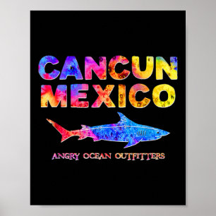 Cancun Mexico T Shirt Shark Fishing Tee Poster
