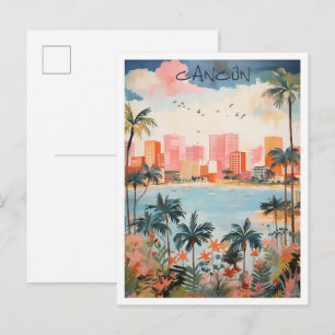 Cancun Mexico Travel Aesthetic Postcard