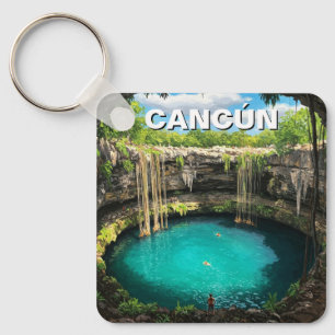 Cancun Mexico Travel Cenote Key Ring