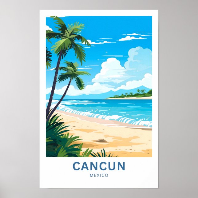 Cancun Mexico Travel Print (Front)