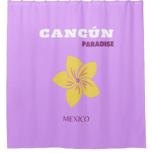 Cancun, Mexico, Tropical Art, Preppy, Travel Art Shower Curtain