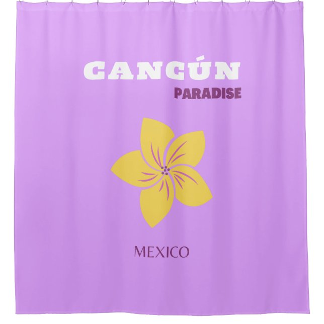 Cancun, Mexico, Tropical Art, Preppy, Travel Art Shower Curtain (Front)
