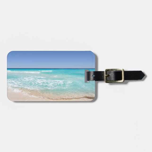 Cancun Mexico Tropical Sea Wave Beach  Luggage Tag (Front Horizontal)