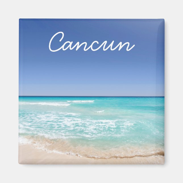 Cancun Mexico Tropical Sea Wave Beach  Magnet (Front)
