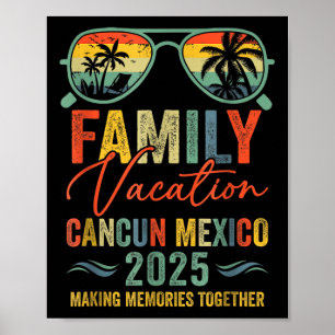 Cancun Mexico Vacation 2025 Matching Family Group  Poster