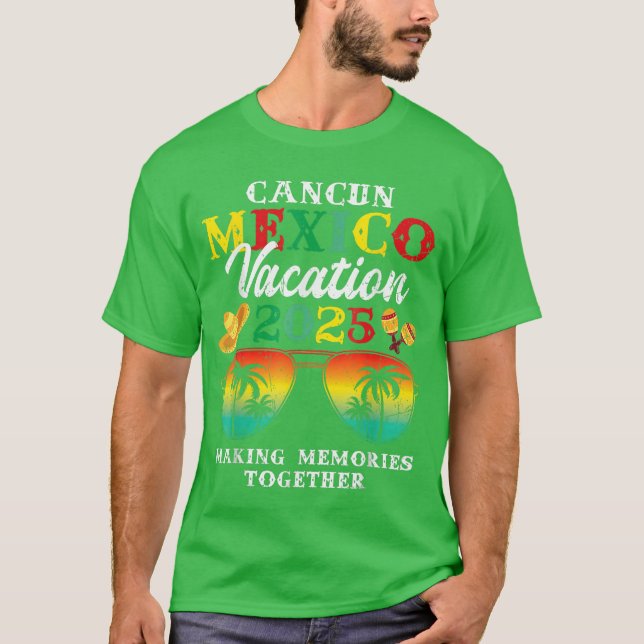 Cancun Mexico Vacation 2025 Trip Beach Matching Fa T-Shirt (Front)