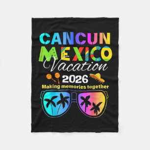 Cancun Mexico Vacation Beach 2026 Trip Group Squad Fleece Blanket