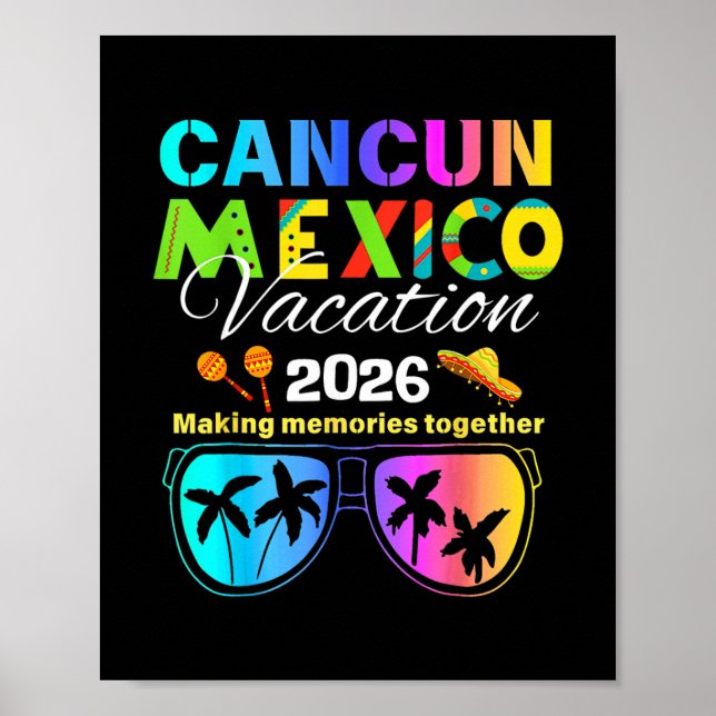 Cancun Mexico Vacation Beach 2026 Trip Group Squad Poster (Front)