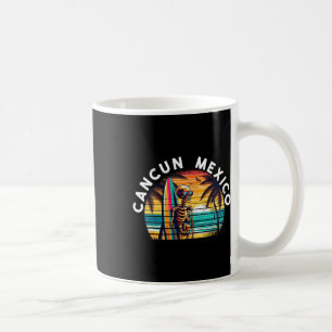 Cancun Mexico Vintage Skull Surf Cancun Coffee Mug