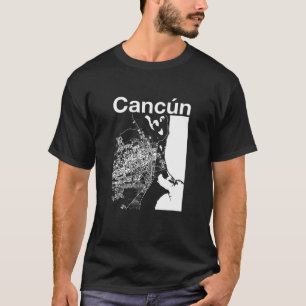 Cancun Mexico Vintage Style Home City Street Map T-Shirt