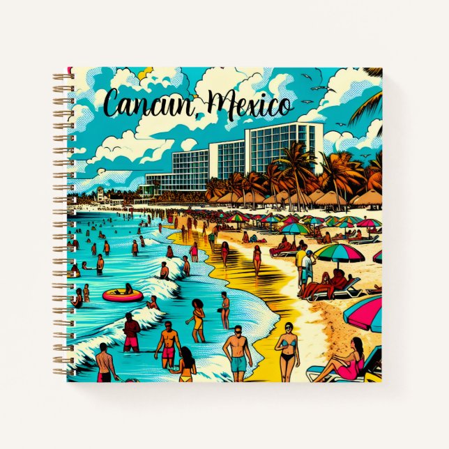 Cancun, Mexico with a Pop Art Vibe Notebook (Front)