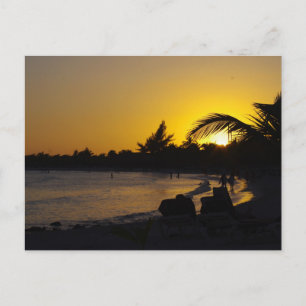 CANCUN Ocean Sunset Travel Postcard