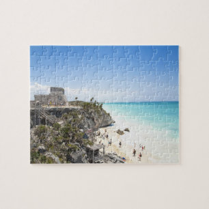 Cancun, Quintana Roo, Mexico - Ruins on a hill Jigsaw Puzzle