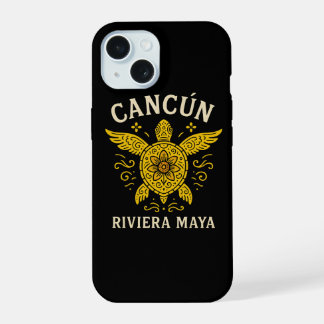 Cancun & Riviera Maya Tropical Vacation Retro Typo iPhone 15 Case