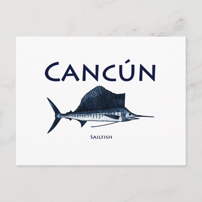 Cancun Sailfish Postcard (Front)