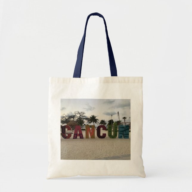 Cancun Sign – Playa Delfines, Mexico Tote Bag (Front)