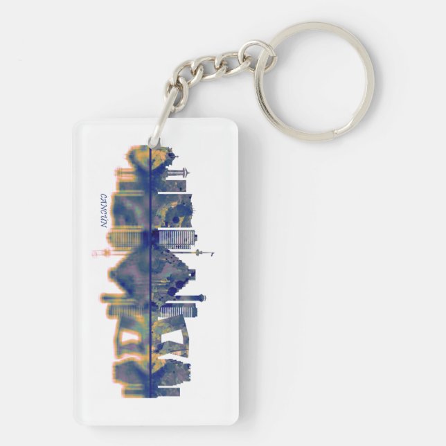 Cancun Skyline Key Ring (Back)