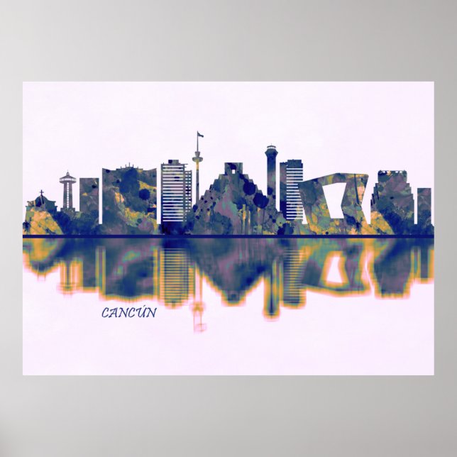 Cancun Skyline Poster (Front)