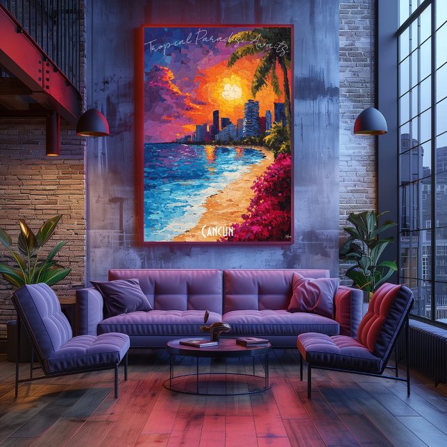 Cancún Skyline Poster – Vibrant Mexican Beach Art (Creator Uploaded)