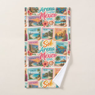 Cancun Sun Sand Mexico Beautiful Beaches Tropical  Bath Towel Set