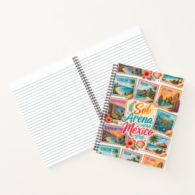 Cancun Sun Sand Mexico Beautiful Beaches Tropical  Notebook (Inside)