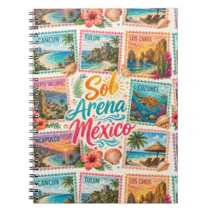 Cancun Sun Sand Mexico Beautiful Beaches Tropical Notebook