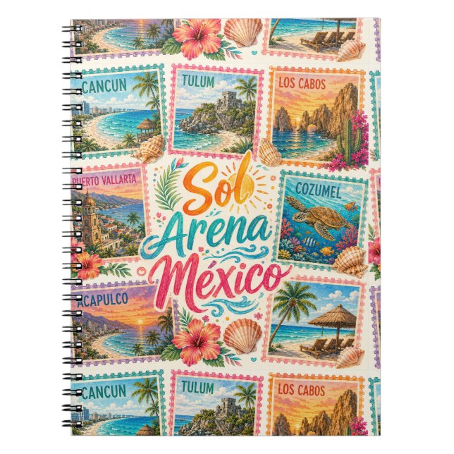 Cancun Sun Sand Mexico Beautiful Beaches Tropical  Notebook (Front)