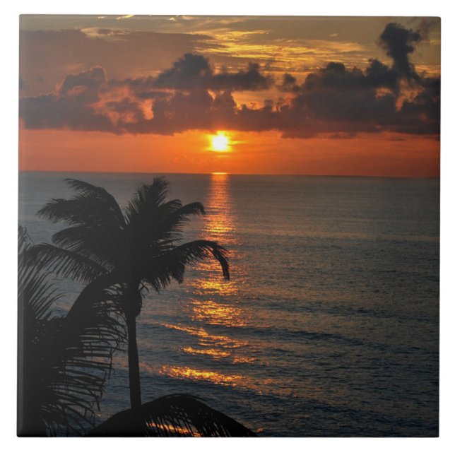 Cancun Sunset Tile (Front)