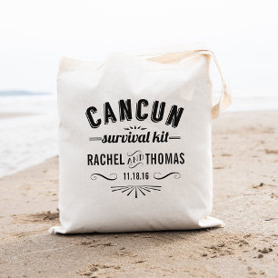 Cancun Survival Kit Wedding Welcome Tote Bag
