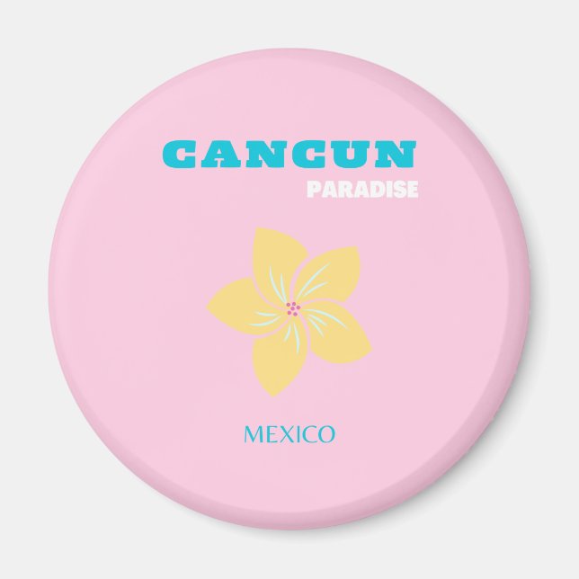 Cancun Travel Art, Travel Art, Preppy, Preppy Room Magnet (Front)