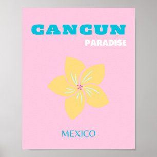 Cancun Travel Art, Travel Art, Preppy, Preppy Room Poster