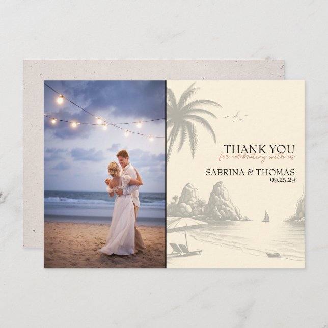 Cancun Wedding Photo Thank You (Front/Back)