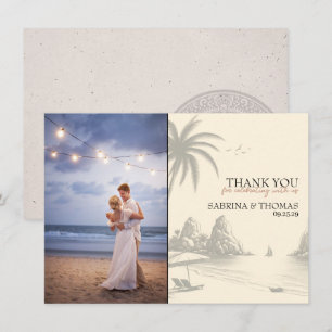Cancun Wedding Photo Thank You Card