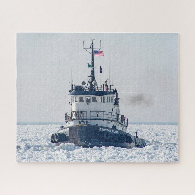 Candace Elise Tugboat In Ice Jigsaw Puzzle (Horizontal)