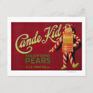 Cande Kid Pear Crate LabelMedford, OR Postcard