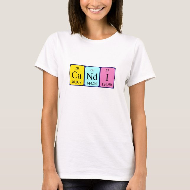 Candi periodic table name shirt (Front)