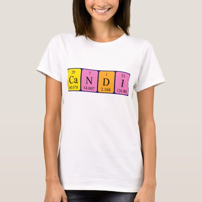 Candi periodic table name shirt (Front)