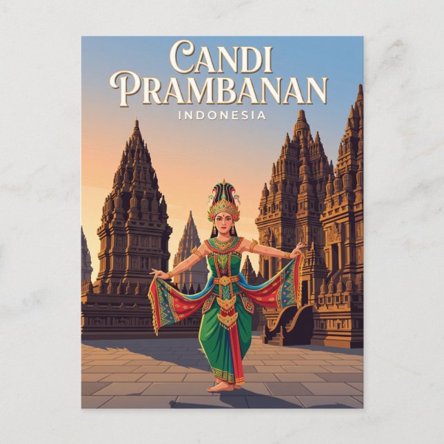 Candi Prambanan Indonesia Postcard (Front)