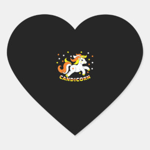 Candicorn Cute Unicorn Halloween Candy Corn Funny Heart Sticker