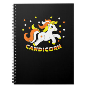 Candicorn Cute Unicorn Halloween Candy Corn Funny Notebook