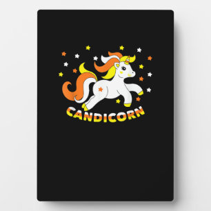 Candicorn Cute Unicorn Halloween Candy Corn Funny  Plaque