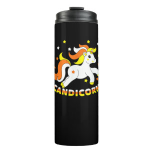Candicorn Cute Unicorn Halloween Candy Corn Funny Thermal Tumbler